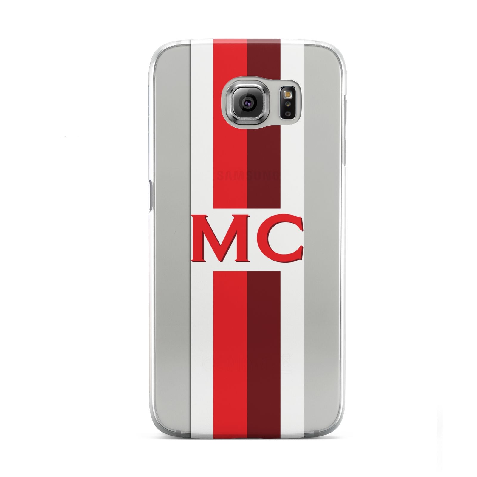 Personalised Transparent Red Bordeaux Stripe Samsung Galaxy S6 Case