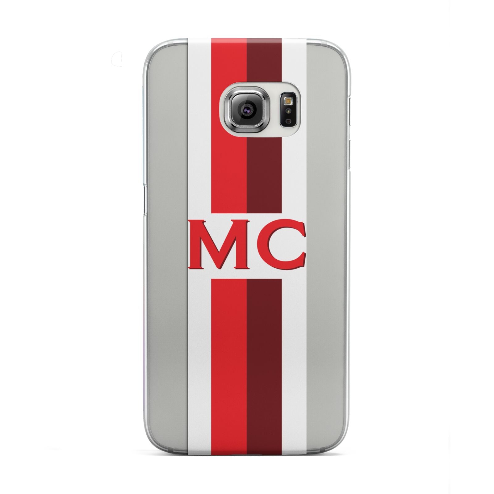 Personalised Transparent Red Bordeaux Stripe Samsung Galaxy S6 Edge Case