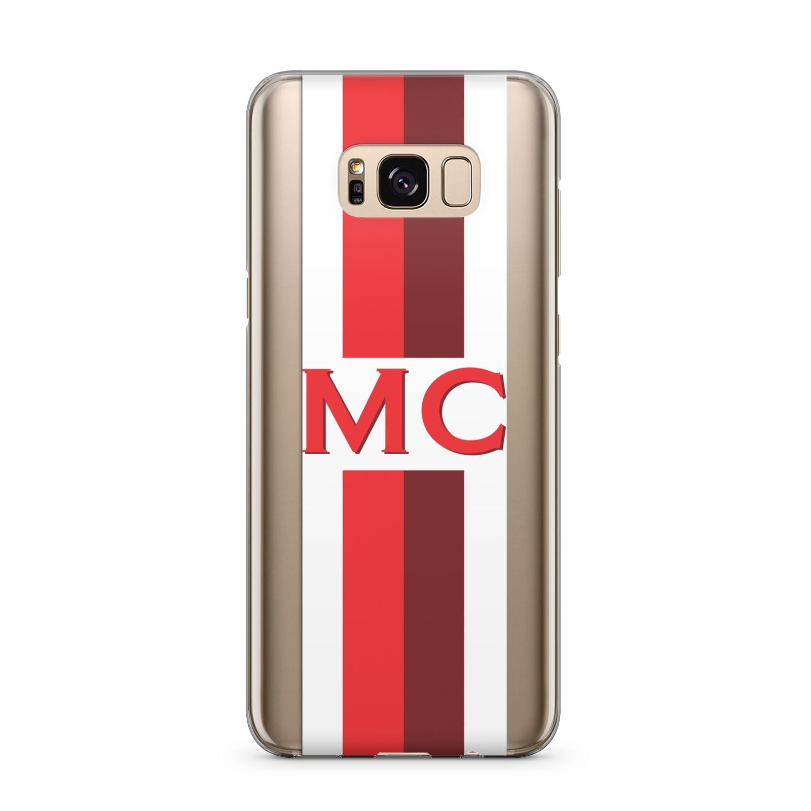 Personalised Transparent Red Bordeaux Stripe Samsung Galaxy S8 Plus Case