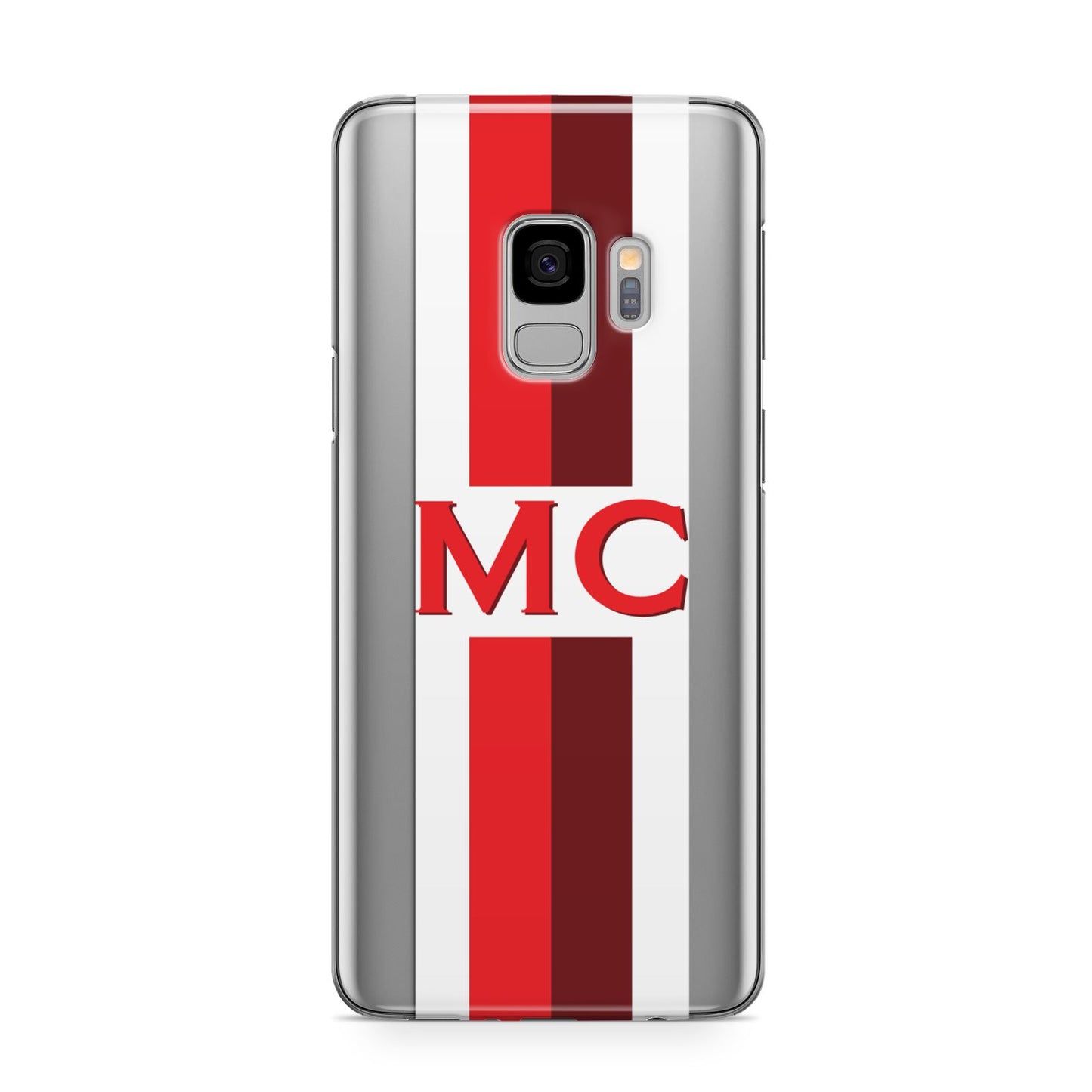 Personalised Transparent Red Bordeaux Stripe Samsung Galaxy S9 Case