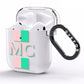 Personalised Transparent Striped Coral Pink AirPods Clear Case Side Image