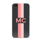Personalised Transparent Striped Coral Pink Apple iPhone 4s Case