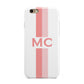 Personalised Transparent Striped Coral Pink Apple iPhone 6 3D Tough Case