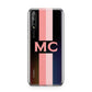 Personalised Transparent Striped Coral Pink Huawei Enjoy 10s Phone Case