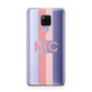 Personalised Transparent Striped Coral Pink Huawei Mate 20X Phone Case