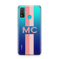 Personalised Transparent Striped Coral Pink Huawei P Smart 2020