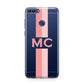 Personalised Transparent Striped Coral Pink Huawei P Smart Case