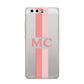 Personalised Transparent Striped Coral Pink Huawei P10 Phone Case