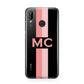 Personalised Transparent Striped Coral Pink Huawei P20 Lite Phone Case
