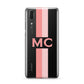 Personalised Transparent Striped Coral Pink Huawei P20 Phone Case