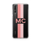 Personalised Transparent Striped Coral Pink Huawei P20 Pro Phone Case