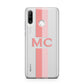 Personalised Transparent Striped Coral Pink Huawei P30 Lite Phone Case