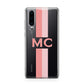 Personalised Transparent Striped Coral Pink Huawei P30 Phone Case