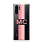 Personalised Transparent Striped Coral Pink Huawei P30 Pro Phone Case