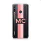 Personalised Transparent Striped Coral Pink Huawei P40 Lite E Phone Case
