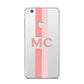 Personalised Transparent Striped Coral Pink Huawei P8 Lite Case