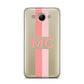 Personalised Transparent Striped Coral Pink Huawei Y3 2017