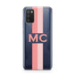 Personalised Transparent Striped Coral Pink Samsung A02s Case
