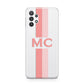 Personalised Transparent Striped Coral Pink Samsung A32 5G Case