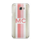 Personalised Transparent Striped Coral Pink Samsung Galaxy A8 2016 Case