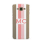 Personalised Transparent Striped Coral Pink Samsung Galaxy A8 Case