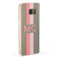 Personalised Transparent Striped Coral Pink Samsung Galaxy Case Fourty Five Degrees
