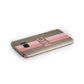 Personalised Transparent Striped Coral Pink Samsung Galaxy Case Side Close Up