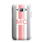 Personalised Transparent Striped Coral Pink Samsung Galaxy J1 2015 Case