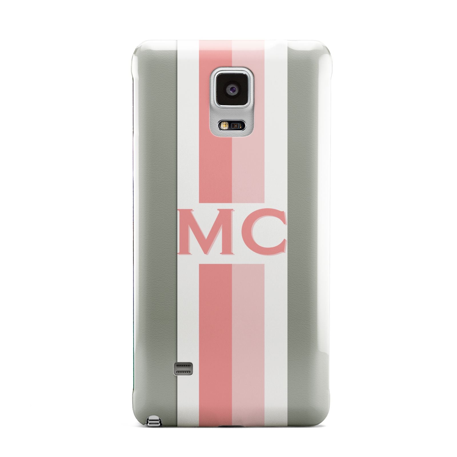 Personalised Transparent Striped Coral Pink Samsung Galaxy Note 4 Case