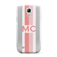 Personalised Transparent Striped Coral Pink Samsung Galaxy S4 Mini Case
