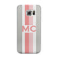 Personalised Transparent Striped Coral Pink Samsung Galaxy S6 Edge Case