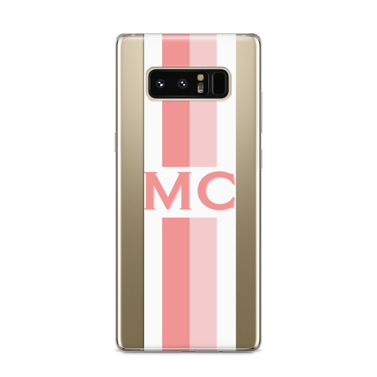 Personalised Transparent Striped Coral Pink Samsung Galaxy S8 Case