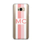 Personalised Transparent Striped Coral Pink Samsung Galaxy S8 Plus Case