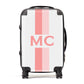 Personalised Transparent Striped Coral Pink Suitcase