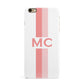 Personalised Transparent Striped Coral Pink iPhone 6 Plus 3D Snap Case on Gold Phone