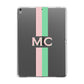 Personalised Transparent Striped Pink Green Apple iPad Grey Case