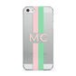 Personalised Transparent Striped Pink Green Apple iPhone 5 Case