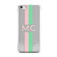 Personalised Transparent Striped Pink Green Apple iPhone 5c Case
