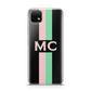 Personalised Transparent Striped Pink Green Huawei Enjoy 20 Phone Case