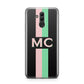 Personalised Transparent Striped Pink Green Huawei Mate 20 Lite