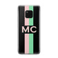 Personalised Transparent Striped Pink Green Huawei Mate 20 Pro Phone Case