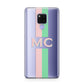 Personalised Transparent Striped Pink Green Huawei Mate 20X Phone Case
