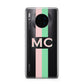 Personalised Transparent Striped Pink Green Huawei Mate 30