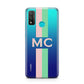 Personalised Transparent Striped Pink Green Huawei P Smart 2020