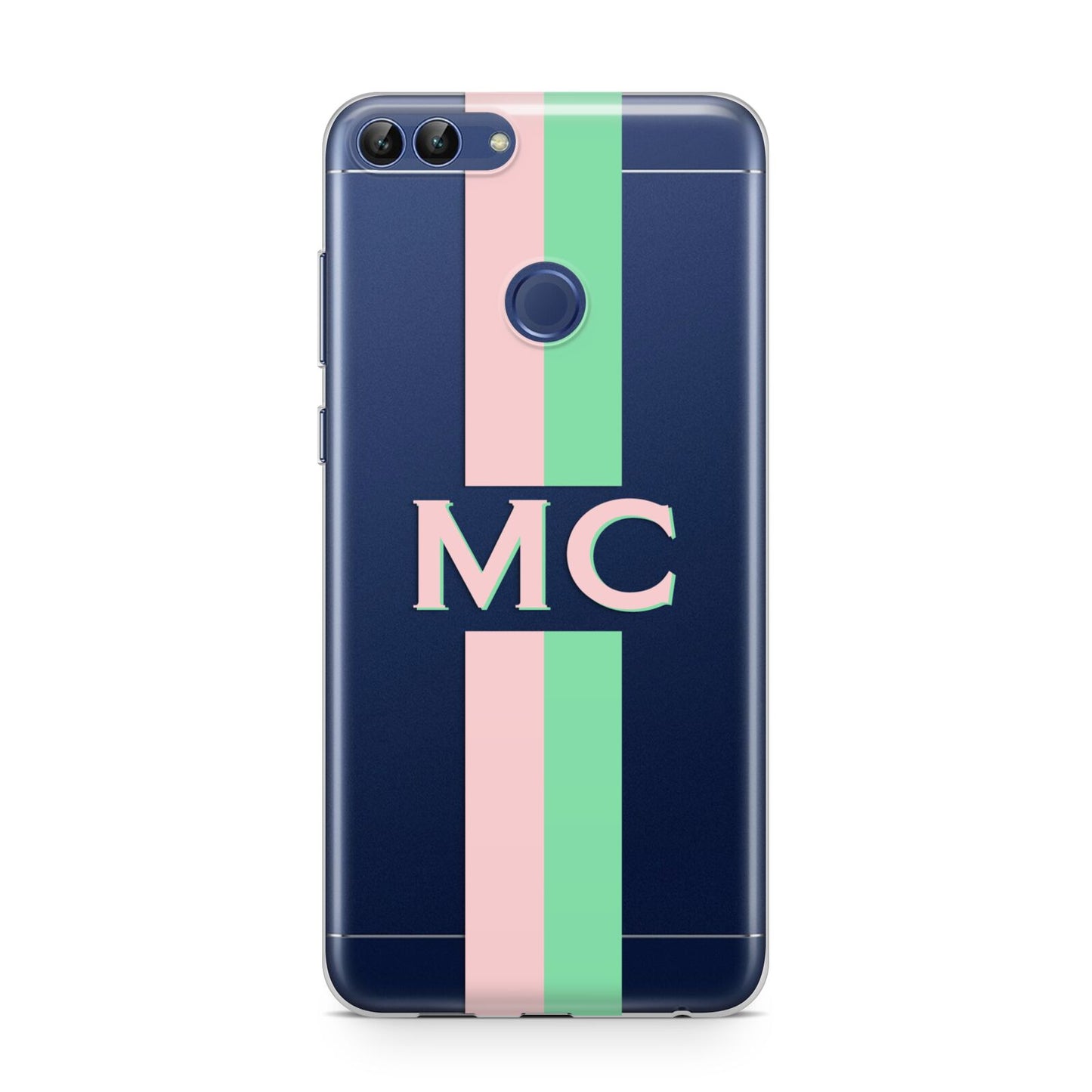 Personalised Transparent Striped Pink Green Huawei P Smart Case
