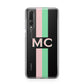 Personalised Transparent Striped Pink Green Huawei P20 Pro Phone Case