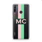 Personalised Transparent Striped Pink Green Huawei P40 Lite E Phone Case