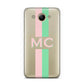 Personalised Transparent Striped Pink Green Huawei Y3 2017