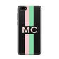 Personalised Transparent Striped Pink Green Huawei Y5 Prime 2018 Phone Case