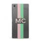 Personalised Transparent Striped Pink Green Sony Xperia Case